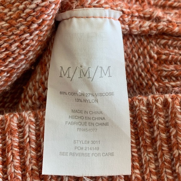 CABI sweater pumpkin orange, 1/2 dolman sleeves, split wide mock turtleneck, M - Picture 10 of 11